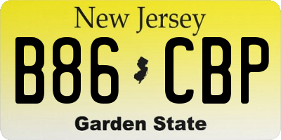 NJ license plate B86CBP