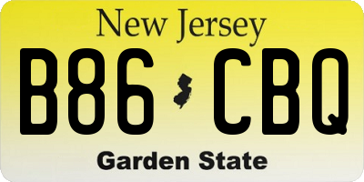 NJ license plate B86CBQ