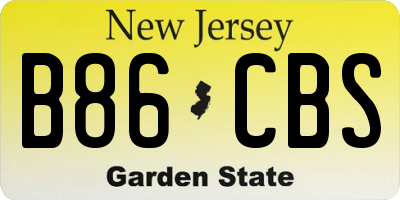 NJ license plate B86CBS