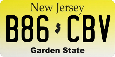 NJ license plate B86CBV