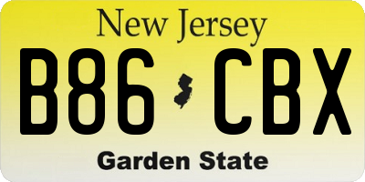 NJ license plate B86CBX