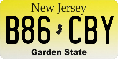 NJ license plate B86CBY