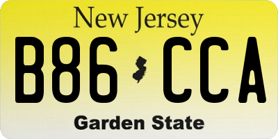 NJ license plate B86CCA