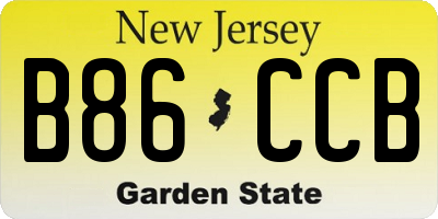 NJ license plate B86CCB
