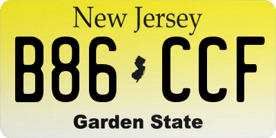 NJ license plate B86CCF