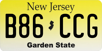 NJ license plate B86CCG