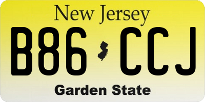 NJ license plate B86CCJ