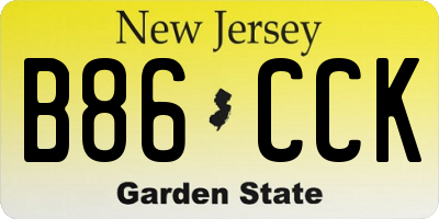 NJ license plate B86CCK