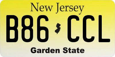 NJ license plate B86CCL