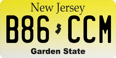 NJ license plate B86CCM