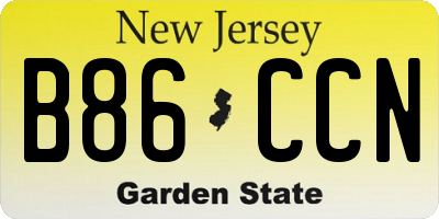 NJ license plate B86CCN