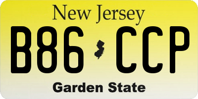 NJ license plate B86CCP