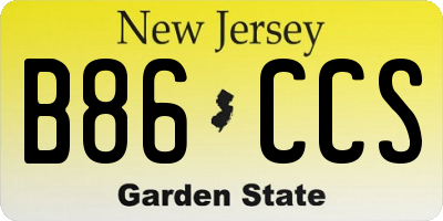 NJ license plate B86CCS