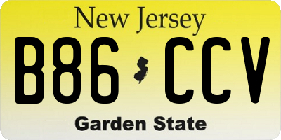 NJ license plate B86CCV