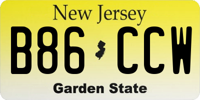 NJ license plate B86CCW