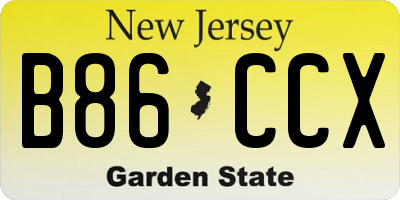 NJ license plate B86CCX