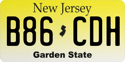 NJ license plate B86CDH