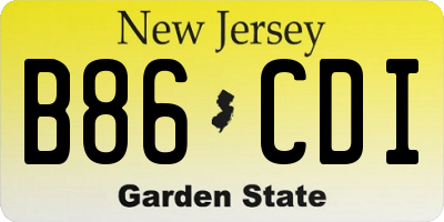 NJ license plate B86CDI