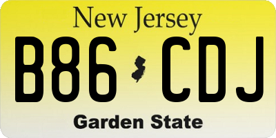 NJ license plate B86CDJ