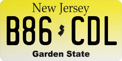 NJ license plate B86CDL