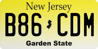 NJ license plate B86CDM