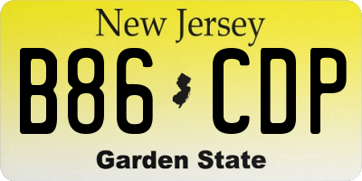 NJ license plate B86CDP