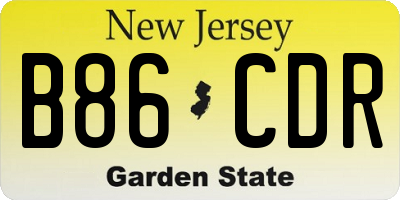 NJ license plate B86CDR