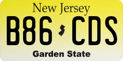 NJ license plate B86CDS