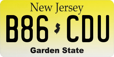 NJ license plate B86CDU