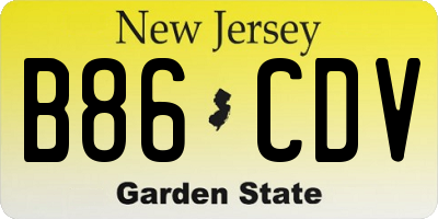 NJ license plate B86CDV
