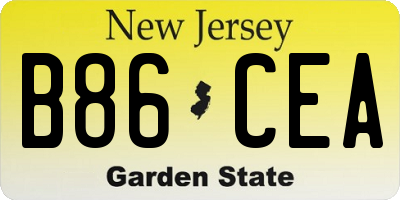 NJ license plate B86CEA