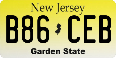 NJ license plate B86CEB