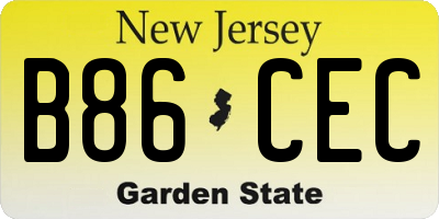 NJ license plate B86CEC