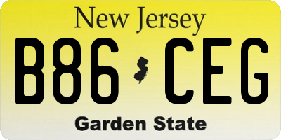 NJ license plate B86CEG
