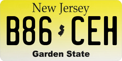 NJ license plate B86CEH