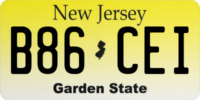 NJ license plate B86CEI