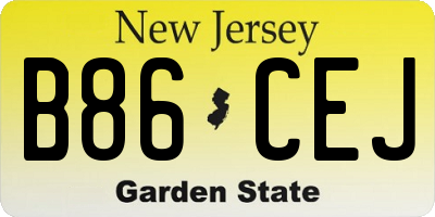 NJ license plate B86CEJ