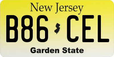 NJ license plate B86CEL