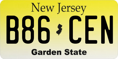 NJ license plate B86CEN