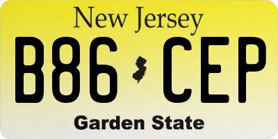 NJ license plate B86CEP
