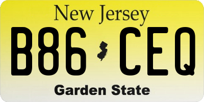 NJ license plate B86CEQ
