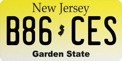 NJ license plate B86CES