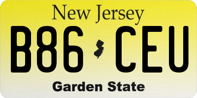 NJ license plate B86CEU