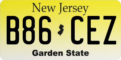 NJ license plate B86CEZ