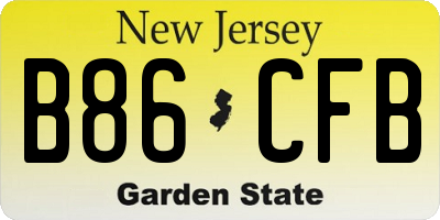 NJ license plate B86CFB