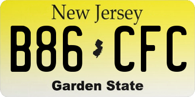 NJ license plate B86CFC