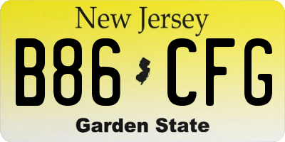 NJ license plate B86CFG