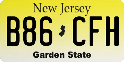 NJ license plate B86CFH