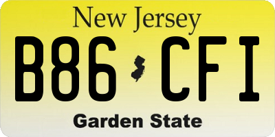 NJ license plate B86CFI