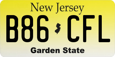 NJ license plate B86CFL
